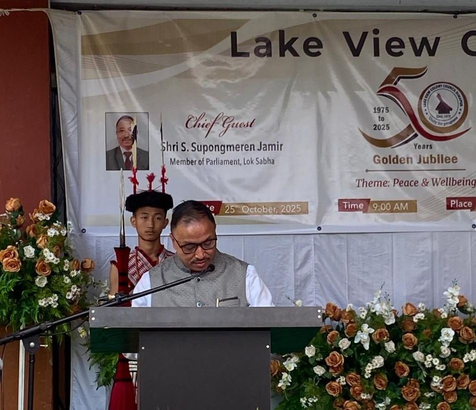 Lok Sabha Member Supongmeren Jamir at the golden jubilee of Lakeview colony, Dimapur, on October 25. (Morung Photo)